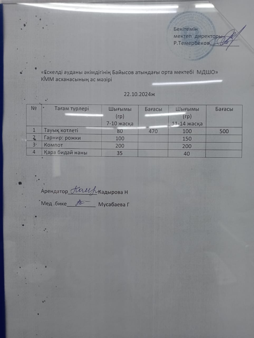 Ас мәзірі